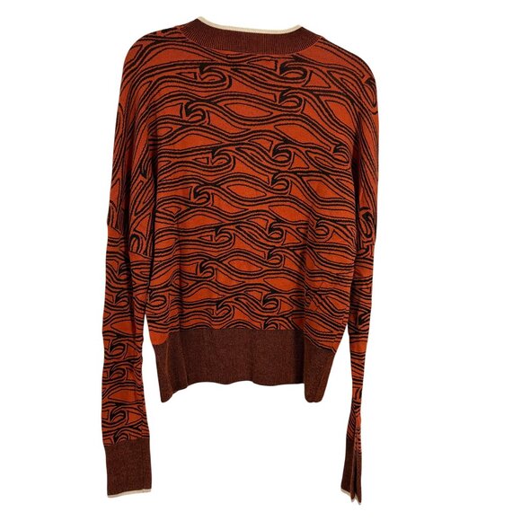 Scotch & Soda Crewneck Orange Black Knit Sweater Women's Size S - Picture 8 of 11